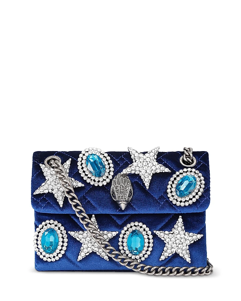 Kurt Geiger London Kensington Mini Embellished Velvet Convertible Crossbody