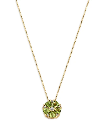 Bloomingdale's Fine Collection Peridot & Diamond Pendant Necklace
