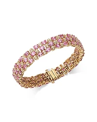 Bloomingdale's Fine Collection Luxe Collection Pink Sapphire & Diamond Triple Row Bracelet