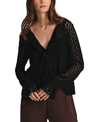 Velvet by Graham & Spencer Natalie Ruffled Lace Blouse