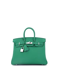 Pre-Owned HERMES Birkin 25 Handbag Verso Swift with Palladium Hardware