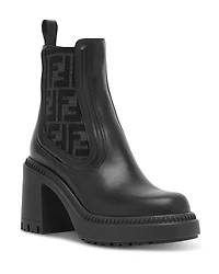 Fendi Women's Domino Leather Biker Boots