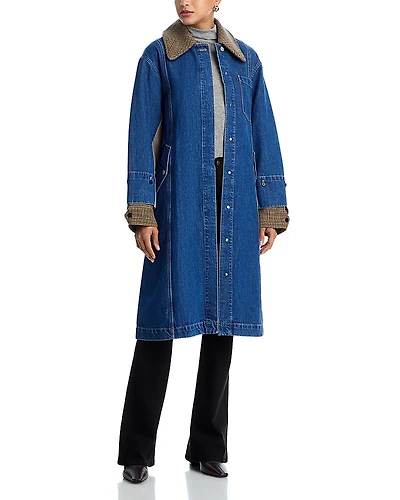 3.1 Phillip Lim Denim Combo Trench Coat