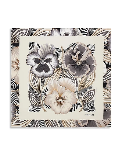 Ferragamo Brezza Print Square Silk Scarf