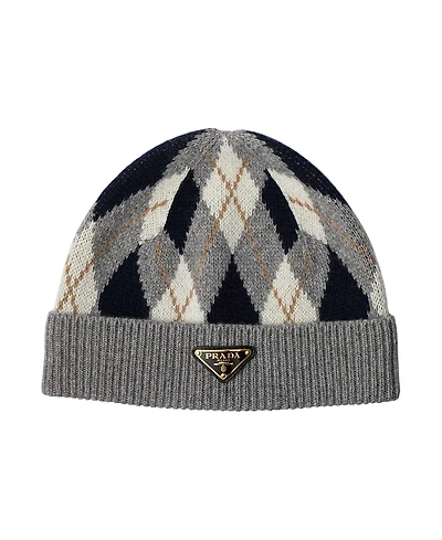 Prada Argyle Knit Beanie