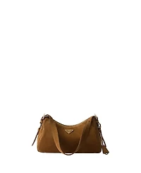 Prada Aimee Medium Suede Shoulder Bag