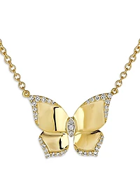 Piranesi 18K Yellow Gold Butterfly Diamond Oro Pendant Necklace