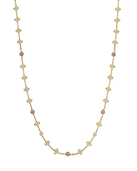 Roberto Coin 18K Yellow Gold Principessa Pink Opal & Diamond Flower Collar Necklace, 16-18