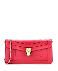 Pre-Owned Bvlgari Serpenti Forever Chain Clutch Leather