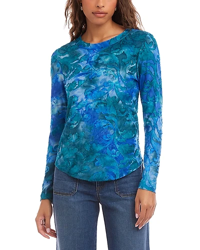 Karen Kane Long Sleeve Burnout Top