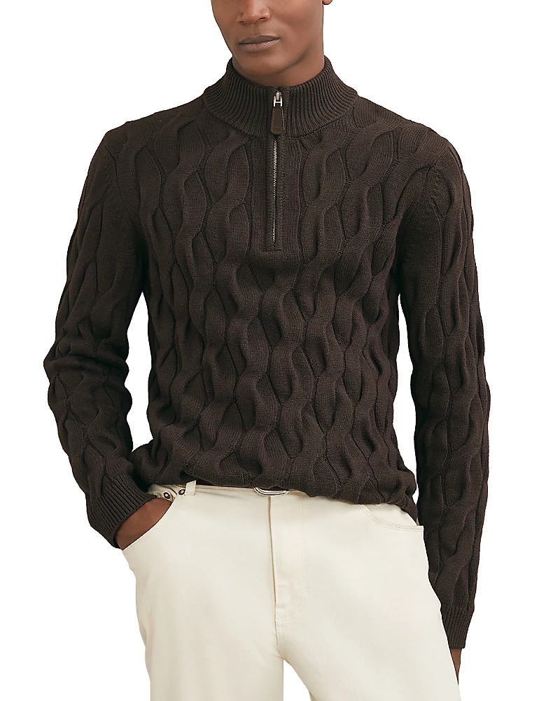 Reiss Quarter Zip Funnel Neck Sweater