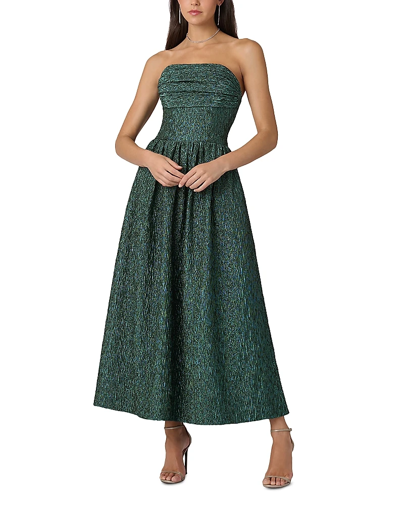 Shoshanna Lillia Jacquard Strapless Dress
