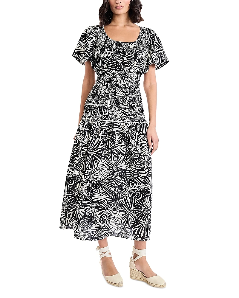 The Good Journey Flutter Sleeve Midi Dress
