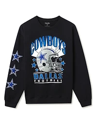 Junk Food Clothing Unisex Nfl Dallas Cowboys Glitter Helmet Flea Market Crew Fleece Sweatshirt