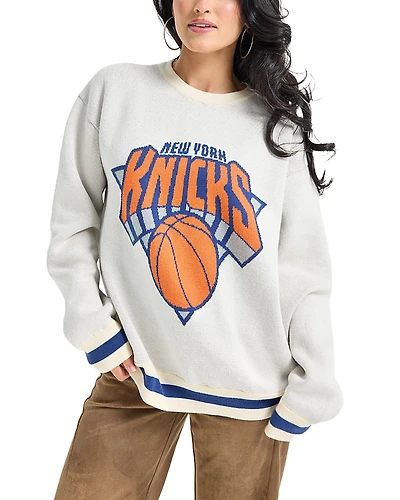 Terez New York Knicks Sugar Swizzle Jacquard Crewneck Sweater