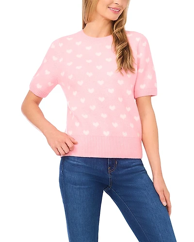 CeCe Heart Jacquard Sweater