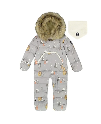 Deux par Boys' One-Piece Snug Snowsuit Designed for Car Seat Bear - Baby