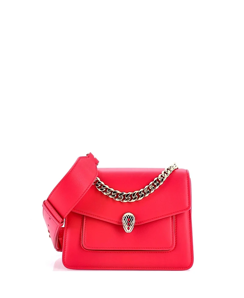 Pre-Owned Bvlgari Small Serpenti Forever Maxi Chain Crossbody Bag Leather