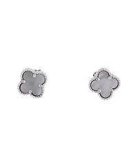 Pre-Owned Van Cleef & Arpels Sweet Alhambra Stud Earrings 18K White Gold and Mother of Pearl