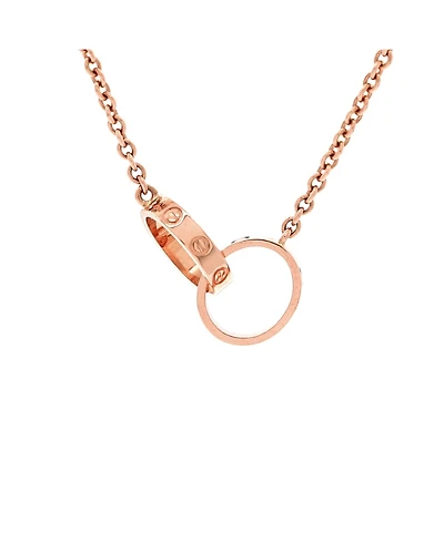 Pre-Owned Cartier Love Interlocking Necklace 18K Rose Gold