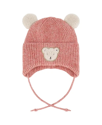 Deux par Girls' Lined Winter Knit Hat with Ear Flaps - Baby