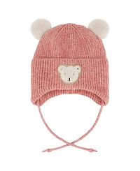 Deux par Girls' Lined Winter Knit Hat with Ear Flaps - Baby
