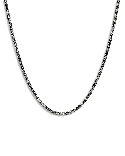 John Hardy Men's Dark Silver Chain Box Link Necklace, 20