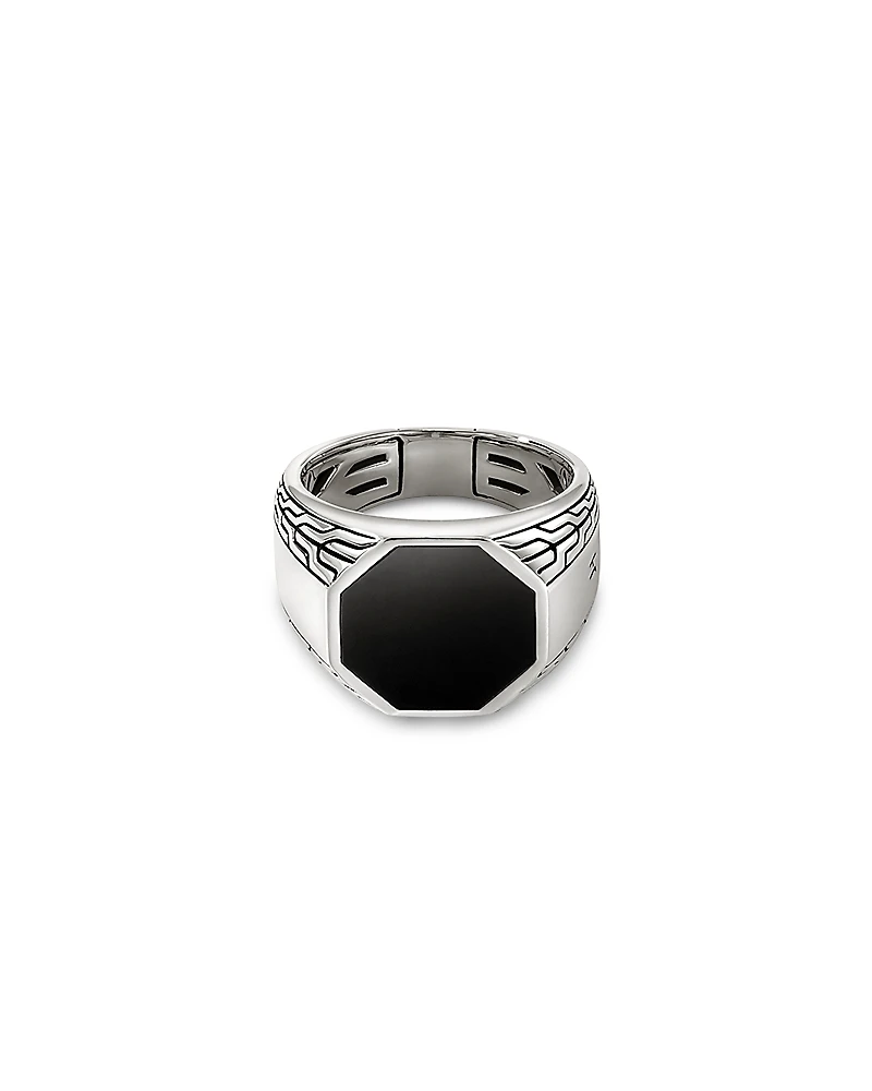 John Hardy Men's Sterling Silver Id Onyx Signet Ring