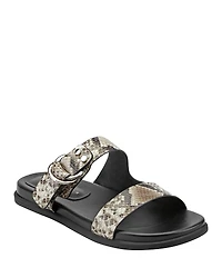 Marc Fisher Ltd. Women's Gia2 Snake Embossed Leather Slide Sandals