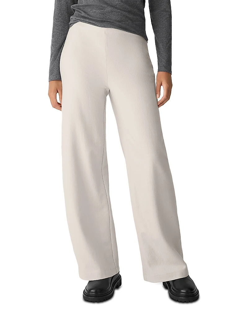 Eileen Fisher Petites Felted Wool Jersey Wide Leg Pants