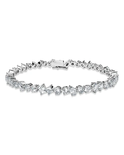 Swarovski 14K White Gold Galaxy Certified Lab Grown Diamond Mixed Cut Tennis Bracelet