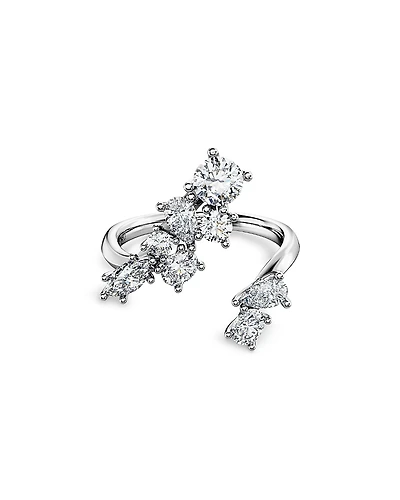 Swarovski 14K White Gold Galaxy Certified Lab Grown Diamond Mixed Cut Bypass Ring