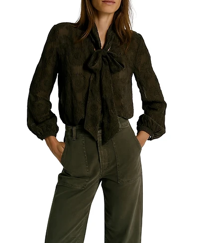 Mint Velvet Women's Floral Tie Neck Blouse