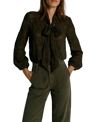 Mint Velvet Women's Floral Tie Neck Blouse