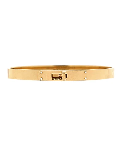 Pre-Owned HERMES Small Kelly Bracelet 18K Gold with 4 Diamonds