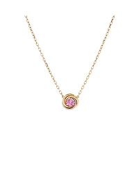 Pre-Owned Cartier Trinity Diamond Pendant Necklace 18K Tricolor Gold and Pink Sapphire, 15.25 - 16.5"