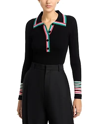 T Tahari Long Sleeve Collared Pullover Sweater