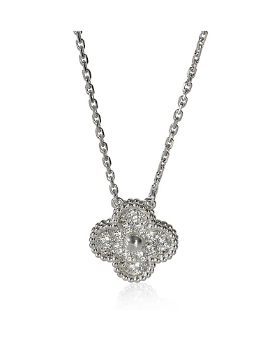 Pre-Owned Van Cleef & Arpels Vintage Alhambra 18k White Gold Pendant