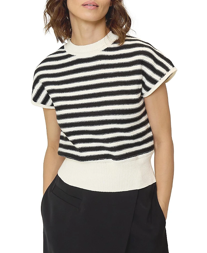 Central Park West Women's Olive Striped Stitch Dolman