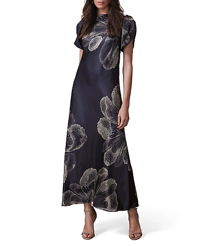 Mint Velvet Women's Floral Print Satin Midi Dress