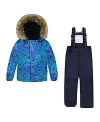 Deux par Deux Boys' Two-Piece Rhino Discover Snowsuit - Little Kid, Big Kid