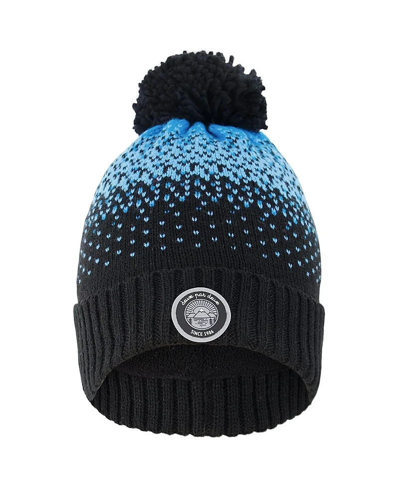 Deux par Deux Boys' Winter Knit Pompom Hat with Lining - Little Kid, Big Kid