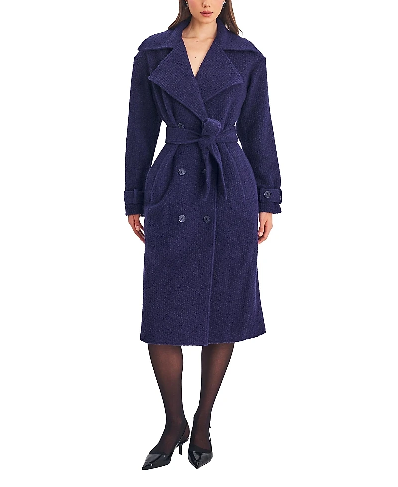 Miss Circle Jaelyn Wool Blend Double-Breasted Belted Coat