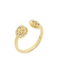 Tory Burch Miller Pave Double T Open Ring