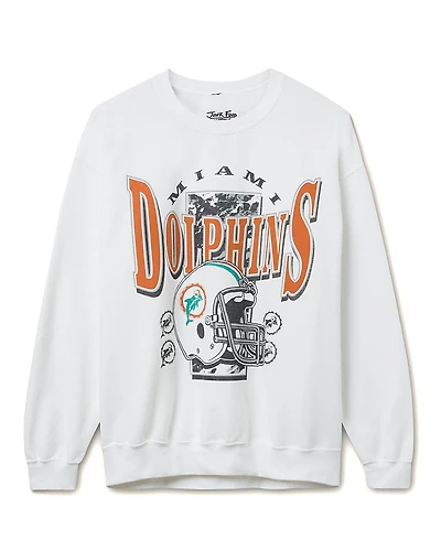 Junk Food Clothing Unisex Nfl Miami Dolphins Conversion Flea Market Crew Fleece