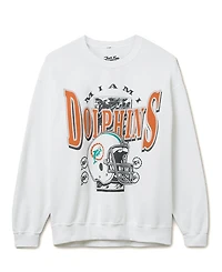 Junk Food Clothing Unisex Nfl Miami Dolphins Conversion Flea Market Crew Fleece