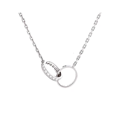 Pre-Owned Cartier Love Interlocking Necklace 18K White Gold and Diamonds, 16.25