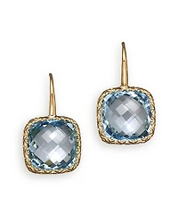 14K White Gold and Sky Blue Topaz Drop Earrings