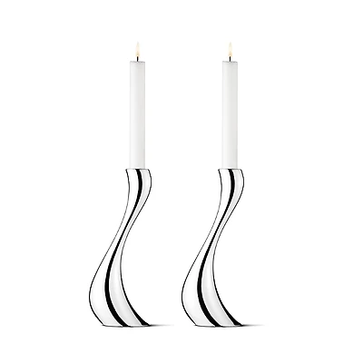 Georg Jensen Cobra Large Candleholder, Set of 2