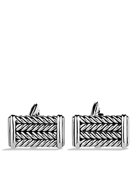 Chevron Cufflinks in Sterling Silver, 22.8mm